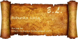 Bohunka Lola névjegykártya